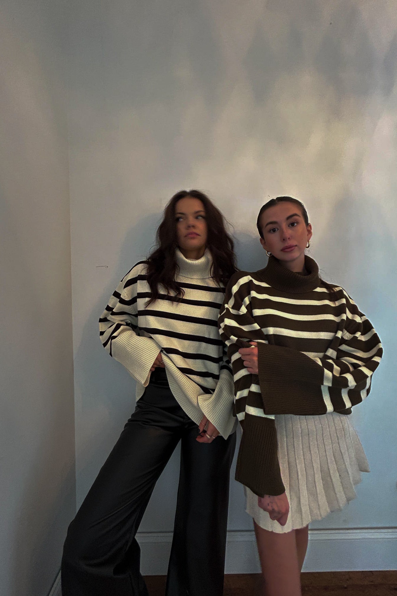 WWW striped turtle neck sweater