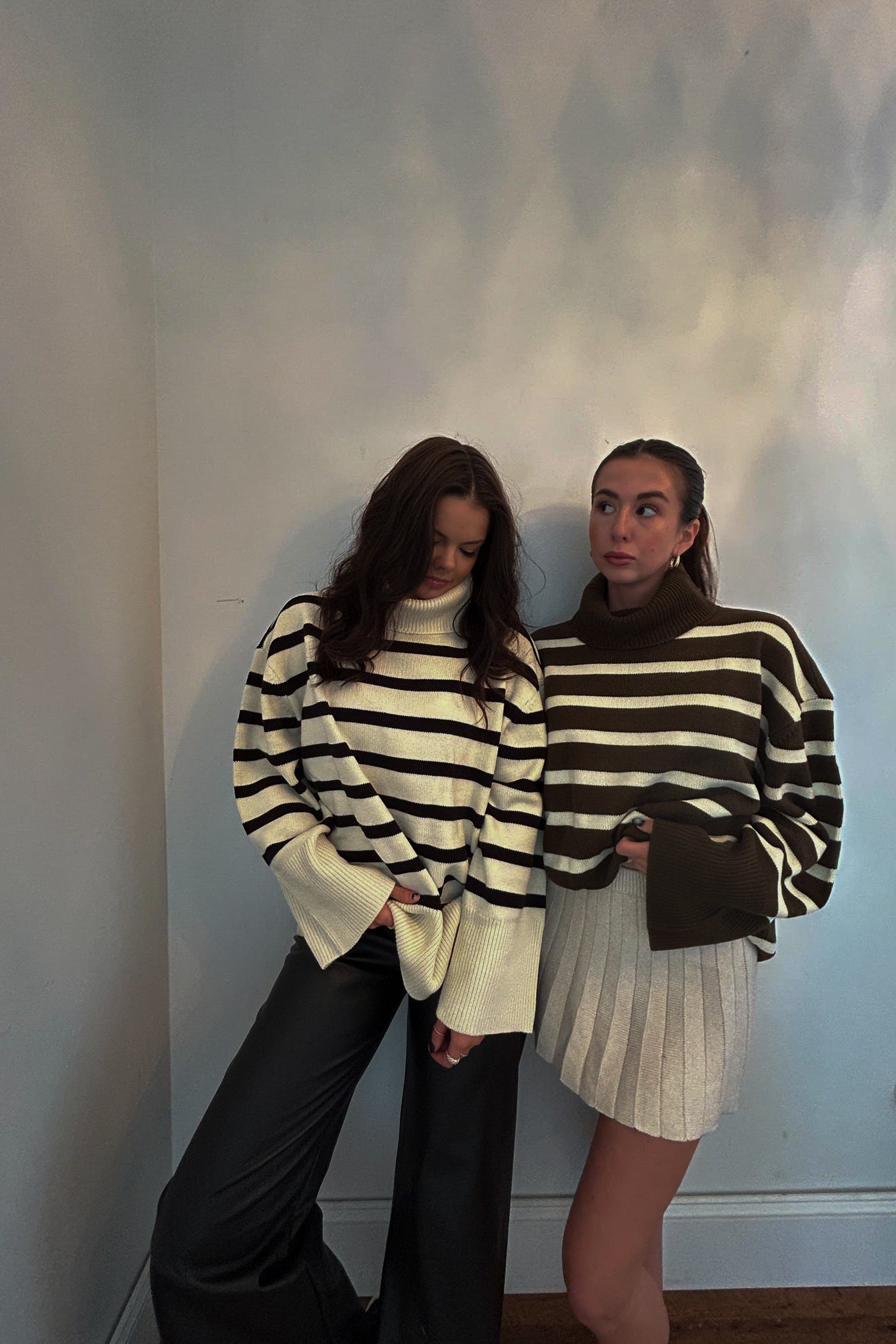 WWW striped turtle neck sweater