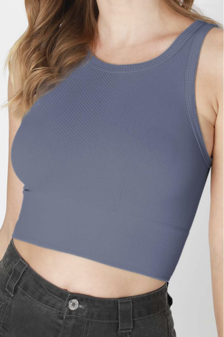 Zara Basic High Neck Crop Top