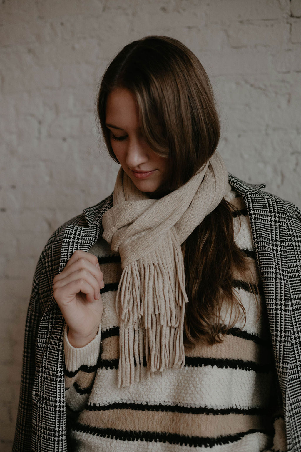 Mimi Fringed Wrap Scarf (O+P)