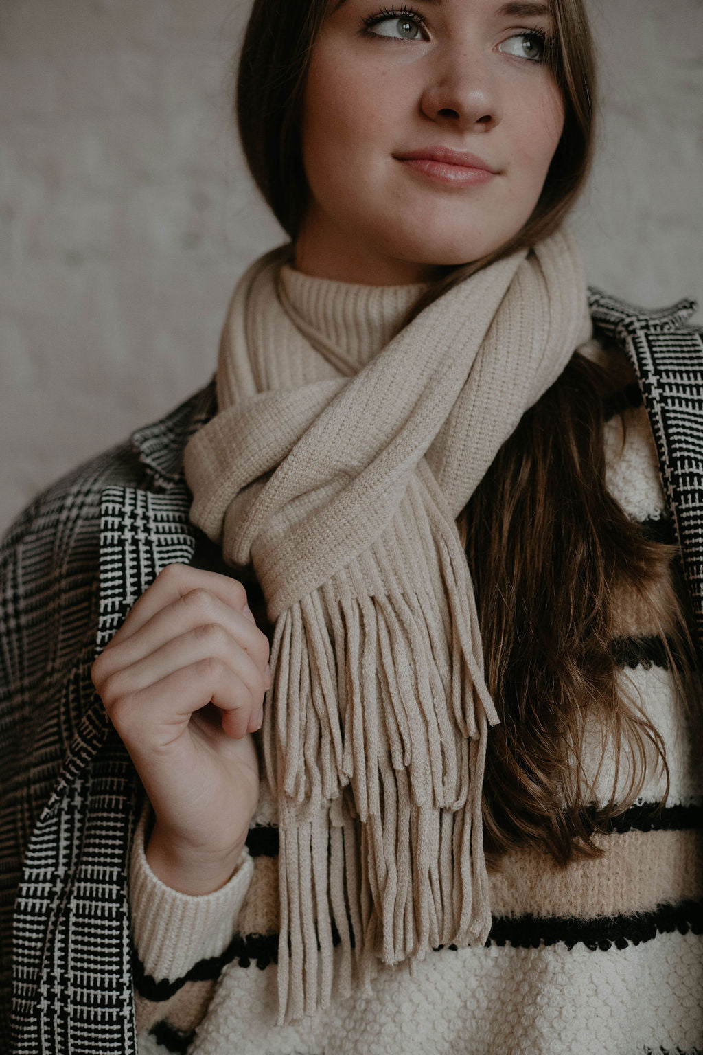Mimi Fringed Wrap Scarf (O+P)