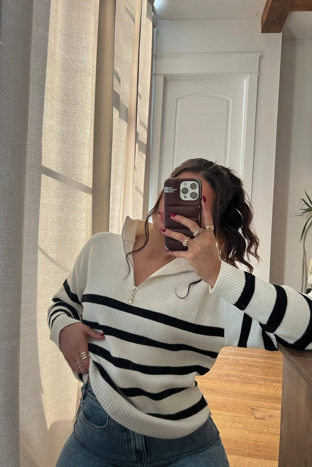 CM DOORBUSTER! White Stripe Half-Zip
