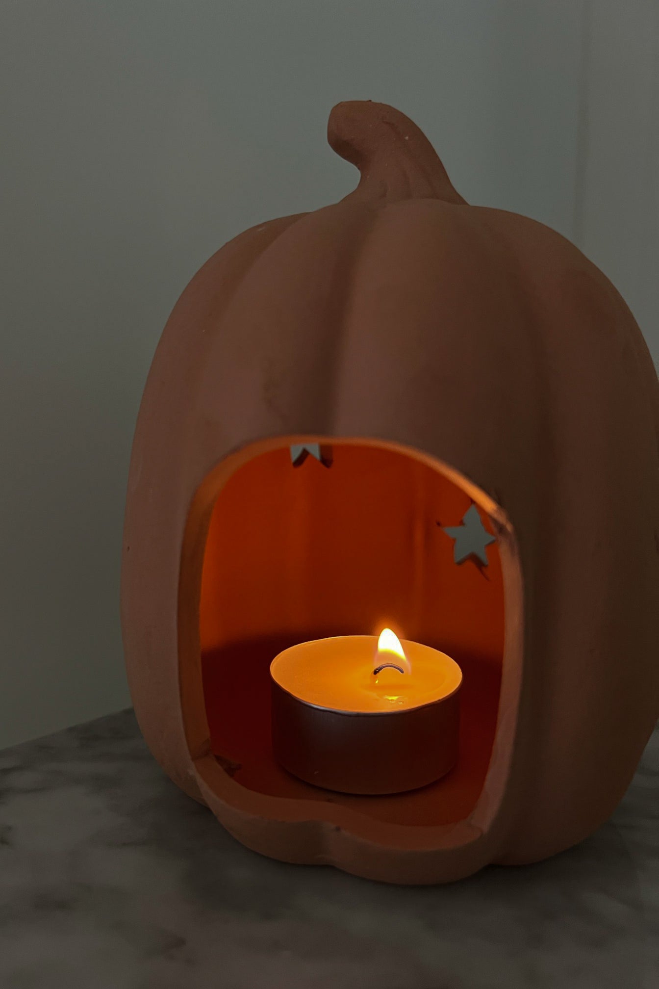 Terracotta Pumpkin With Stars