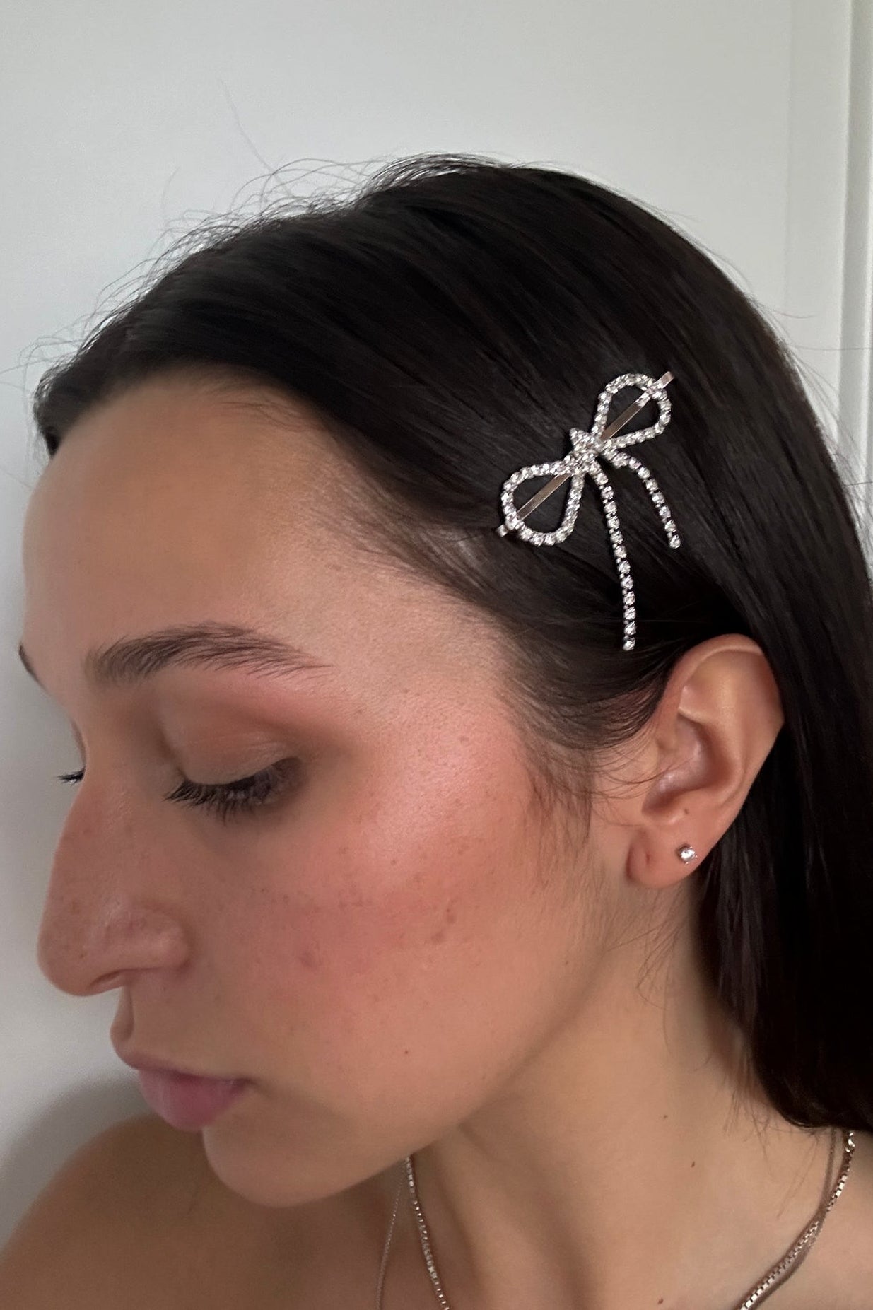 Bow Rhinestone Hair Clip