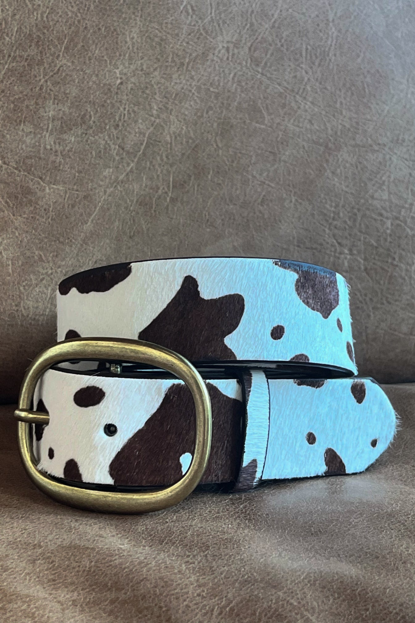 Sally Cow Hair Leather Belt