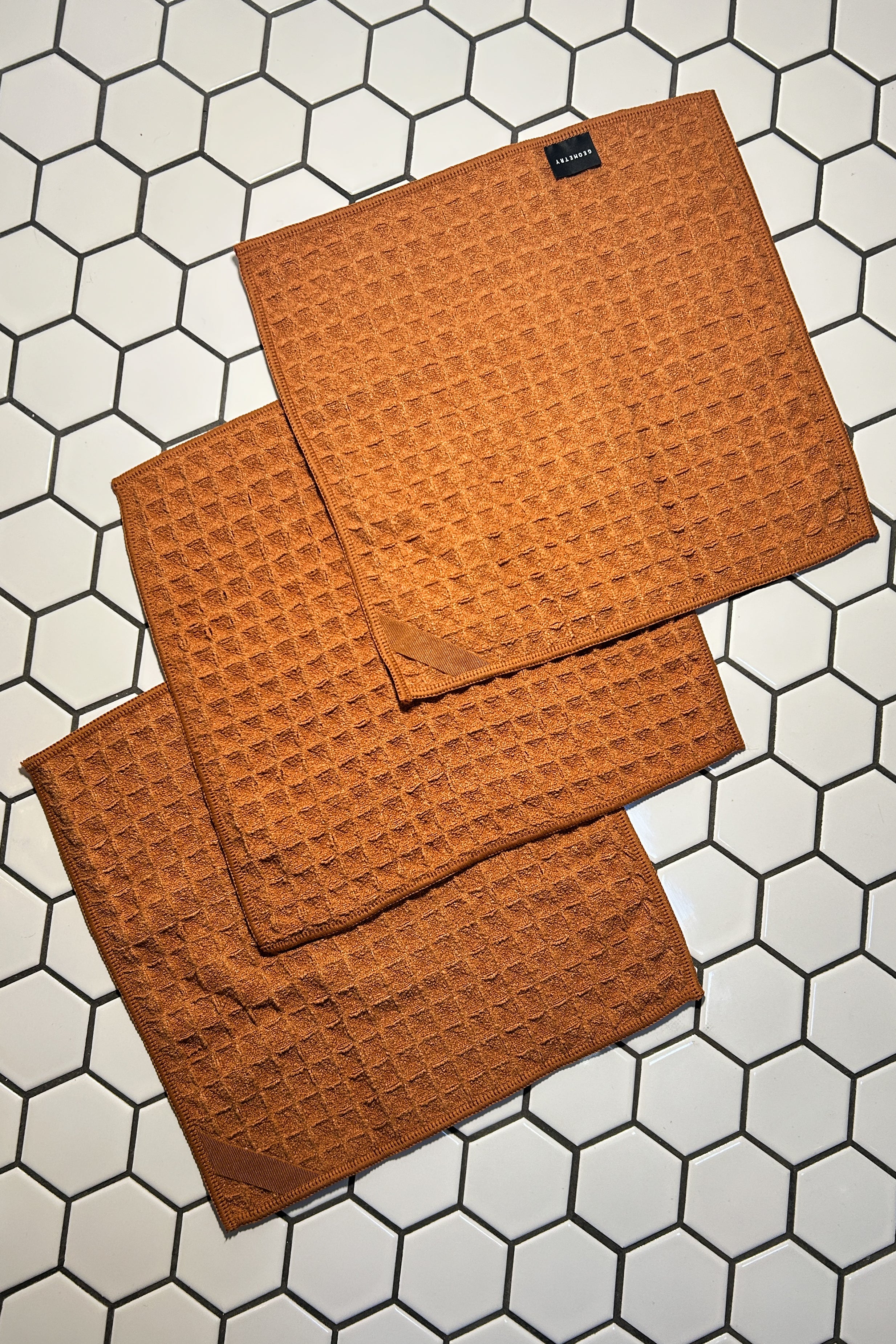 Geometry Waffle Washcloth Set