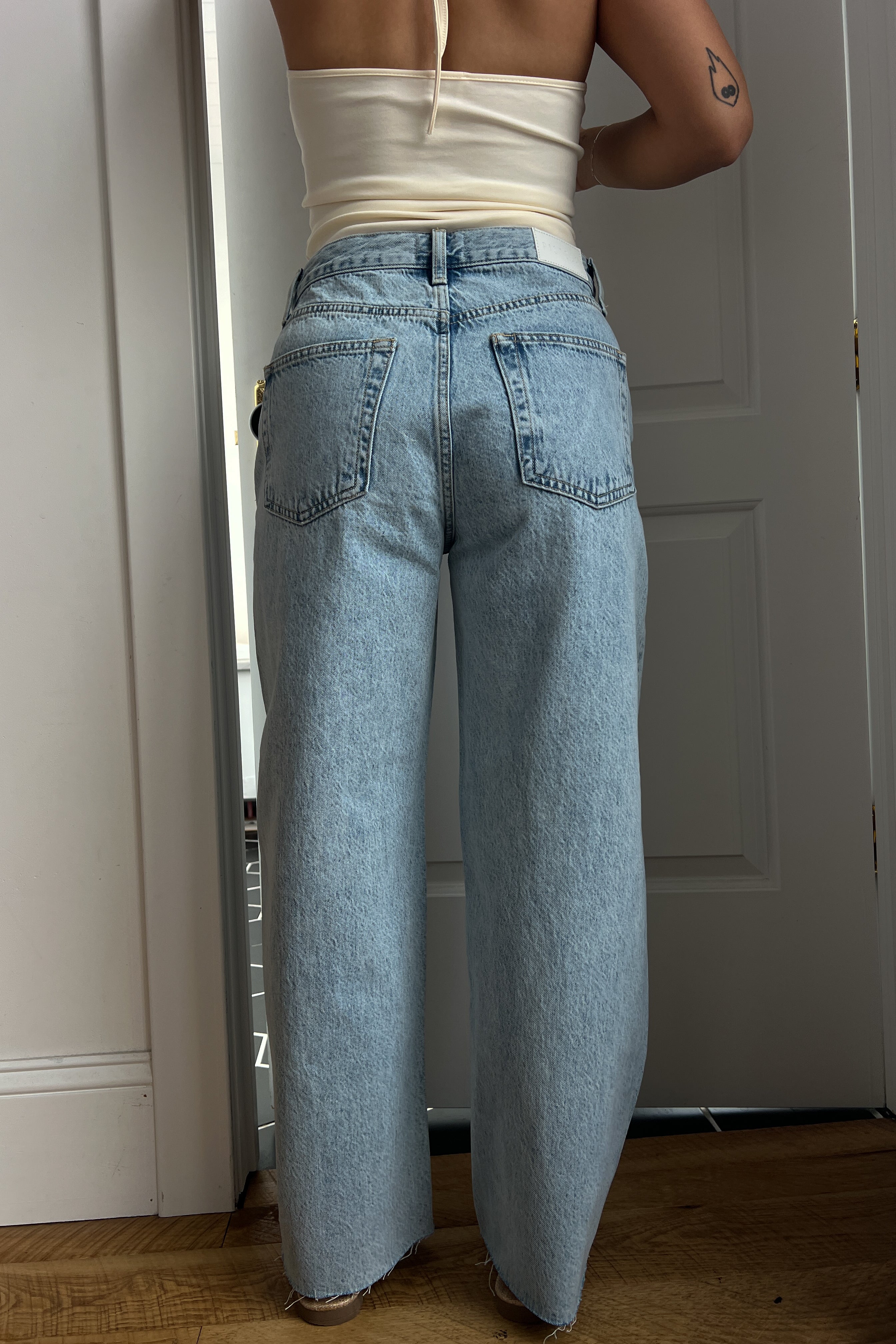 Tate Bowed Wide Leg Jean