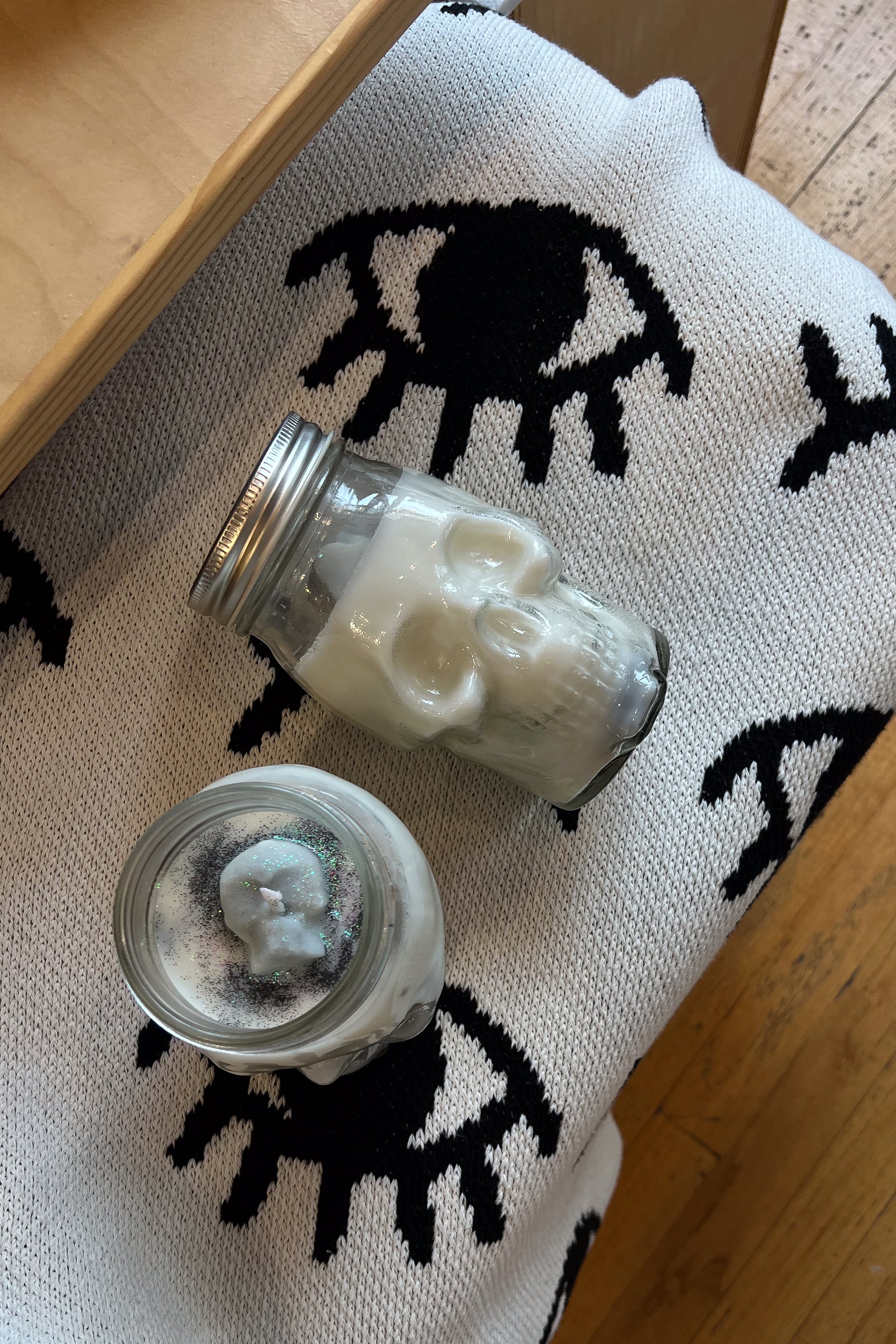 Skull Glass Jar Candle