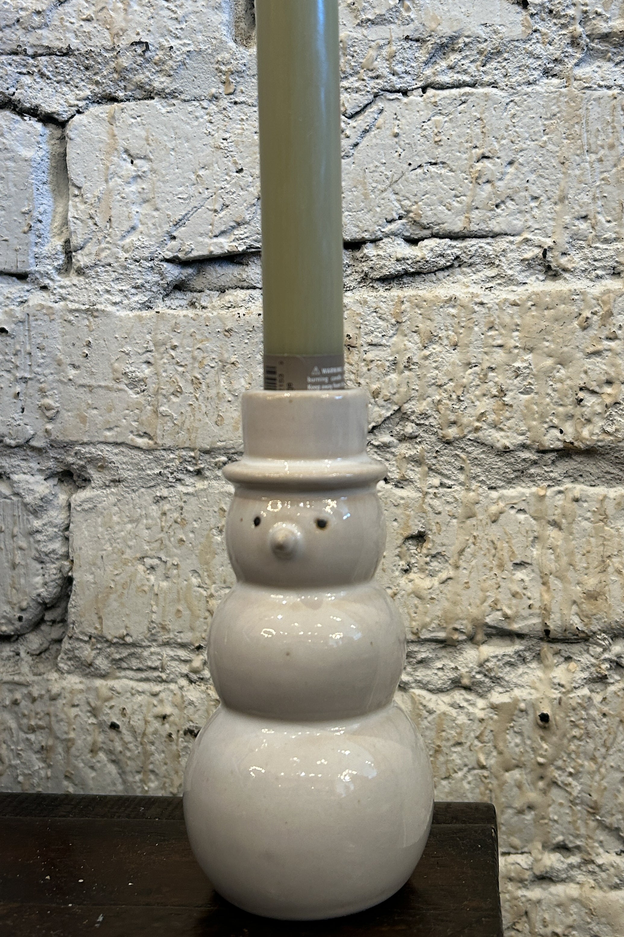 Snowman Taper Candle Holder