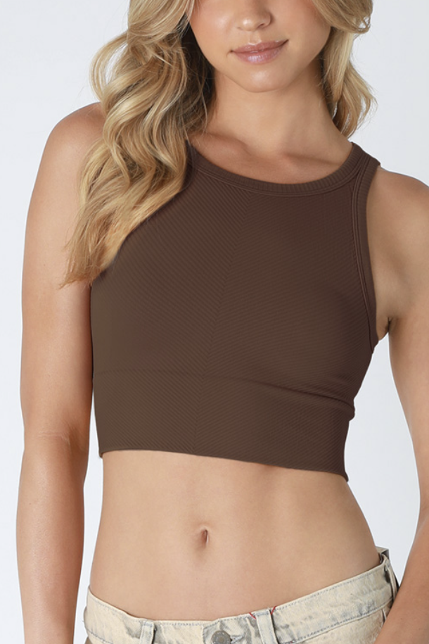 Zara Basic High Neck Crop Top