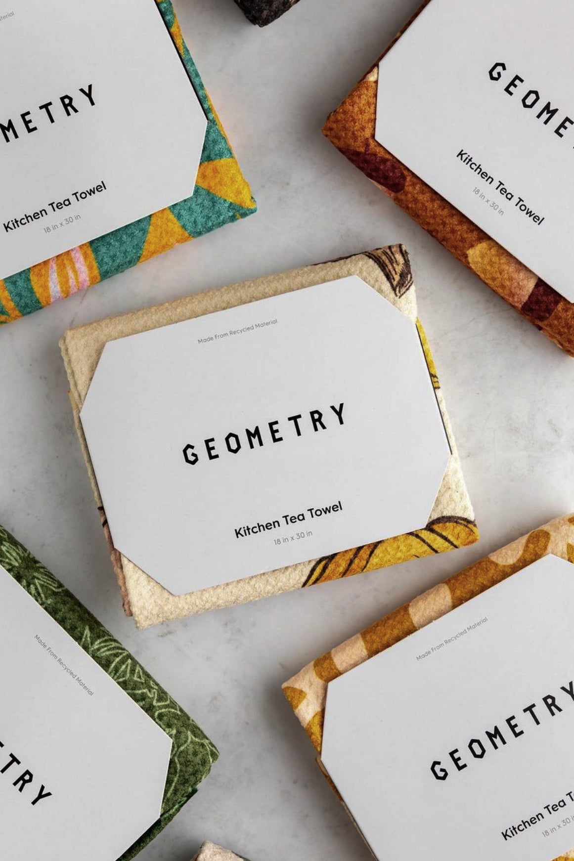 Geometry Kitchen Tea Towel — berry + basil